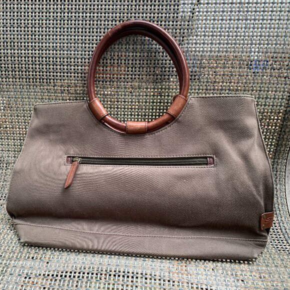 Green Fossil Bag with Leather Handles - Picture 2 of 6